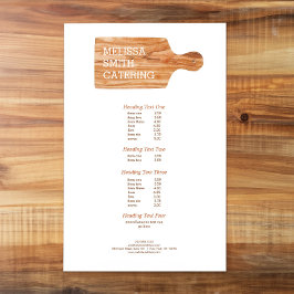 Flyer Logotipo del chef de la tabla de cortar acuarelas