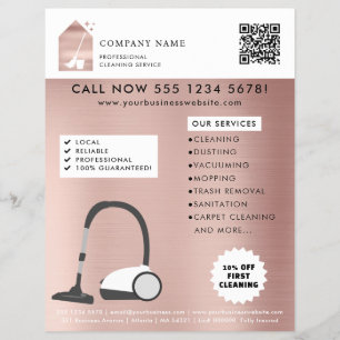Flyer Logotipo del servicio de limpieza moderno Rose Gol