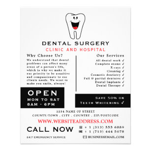 Flyer Logotipo dental personalizado, odontología, public