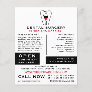Flyer Logotipo dental personalizado, odontología, public