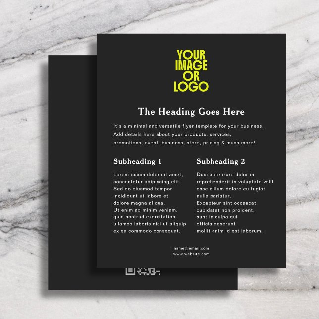 Flyer Logotipo empresarial minimal elegante código QR ne (Subido por el creador)