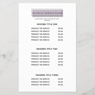 Flyer Logotipo femenino   Lavanda   Precios y servicios 