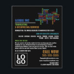 Flyer Logotipo Hello, traductor e intérprete<br><div class="desc">Logotipo Hola,  Traductor E Intérprete Volantes De Publicidad Por La Tienda De Tarjetas De Negocios.</div>