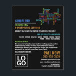 Flyer Logotipo Hello, traductor e intérprete<br><div class="desc">Logotipo Hola,  Traductor E Intérprete Volantes De Publicidad Por La Tienda De Tarjetas De Negocios.</div>