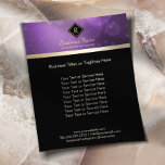 Flyer Logotipo inicial Monograma Gold Negro moderno y mo<br><div class="desc">Logotipo inicial Monograma Gold Folletos modernos en negro y púrpura.</div>