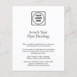 Flyer Logotipo minimalista blanco | Negocio simple y lim