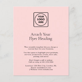 Flyer Logotipo Minimalista rosa de Rubor | Negocio limpi