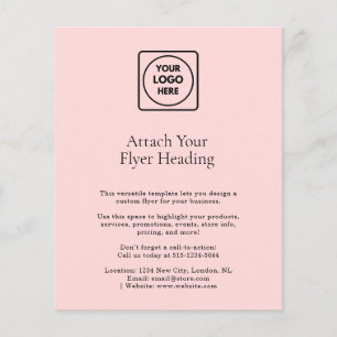 Flyer Logotipo minimalista rosa sonrojo Negocio limpio