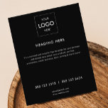 Flyer Logotipo mínimo de blancos negocios negro<br><div class="desc">Un simple volante de negocios.</div>