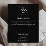 Flyer Logotipo Mínimo de Marketing Comercial Negro<br><div class="desc">Un simple volante de negocios.</div>