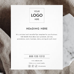 Flyer Logotipo Mínimo de Marketing Comercial Negro