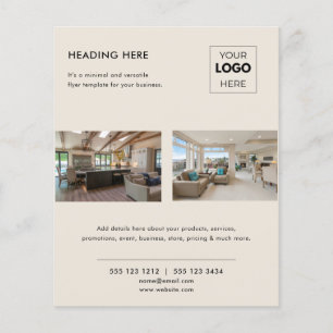 Flyer Logotipo moderno de negocio inmobiliario promocion