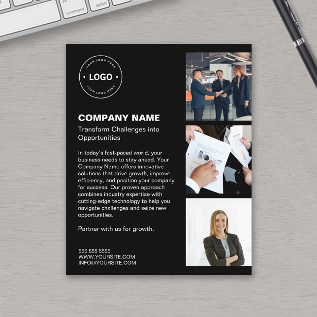 Flyer Logotipo moderno Photo Black Professional Business (Modern Logo Photo Black Professional Business Flyer)