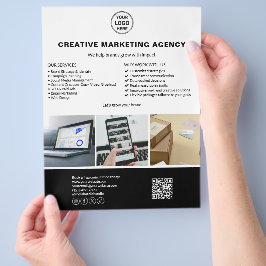 Flyer Logotipo moderno Photo QR Marketing Business