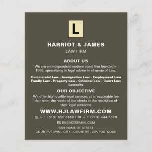 Flyer Logotipo personalizado, anuncio de servicios legal