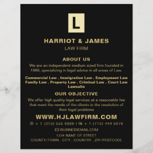 Flyer Logotipo personalizado, anuncio de servicios legal