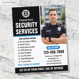 Flyer Logotipo personalizado azul de la empresa de servi