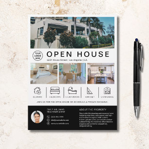 Flyer Logotipo personalizado de agente inmobiliario de c