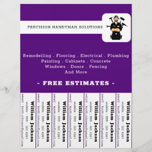 Flyer logotipo personalizado de construcción de fontaner