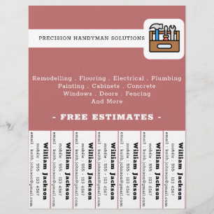 Flyer logotipo personalizado de construcción de fontaner