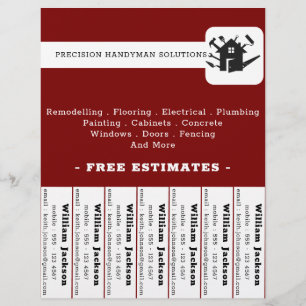 Flyer logotipo personalizado de construcción de fontaner