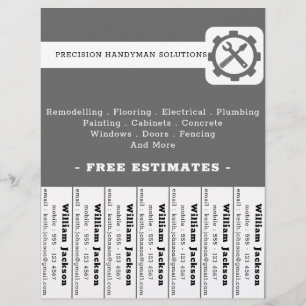 Flyer logotipo personalizado de construcción de fontaner