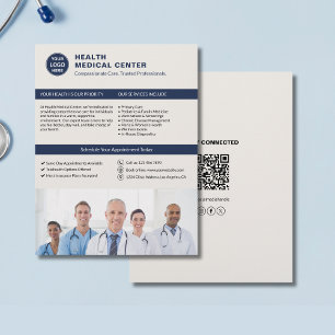 Flyer Logotipo personalizado Foto QR Clínica de atención