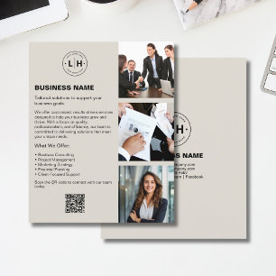 Flyer Logotipo personalizado Foto QR Empresa Profesional