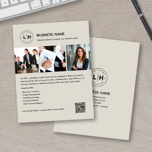 Flyer Logotipo personalizado Foto QR Profesional Empresa