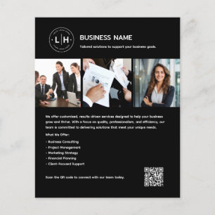 Flyer Logotipo Personalizado Foto QR Profesional Negocio