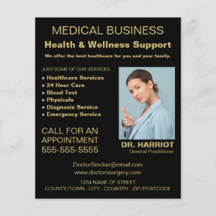Flyer Logotipo personalizado, médico general, enfermera