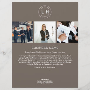 Flyer Logotipo personalizado moderno foto beige negocios