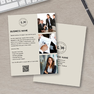 Flyer Logotipo personalizado moderno foto QR negocio