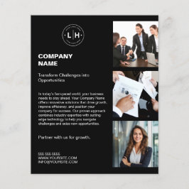 Flyer Logotipo personalizado moderno Photo Black Busines