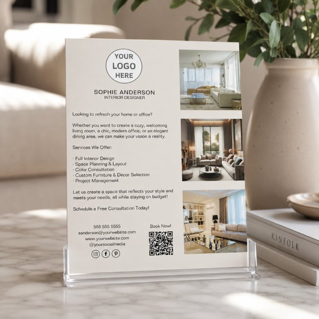 Flyer Logotipo personalizado moderno profesional de nego (Modern Custom Logo Professional Business Flyer)
