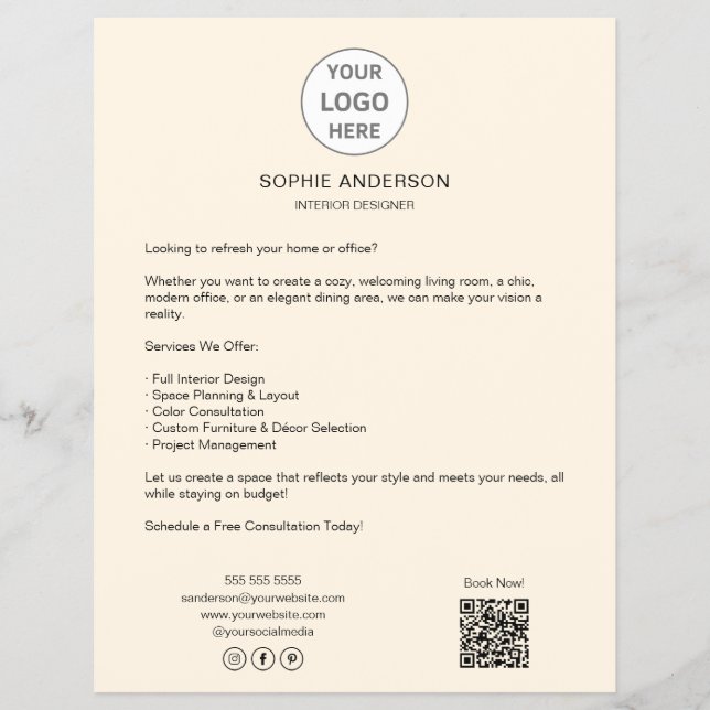 Flyer Logotipo personalizado moderno profesional empresa (Frente)