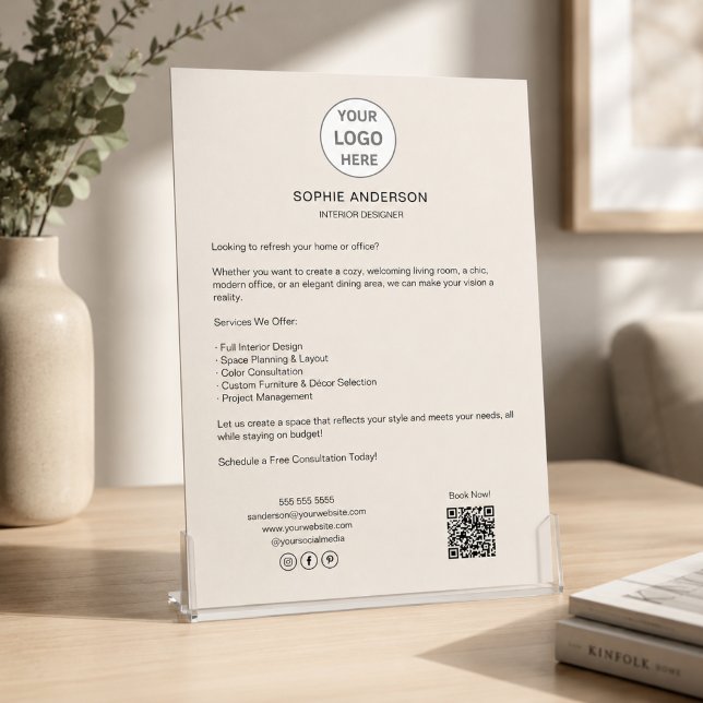 Flyer Logotipo personalizado moderno profesional empresa (Modern Custom Logo Professional Business Flyer)