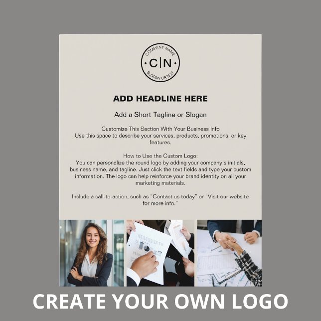 Flyer Logotipo personalizado moderno profesional empresa (Custom Logo Modern Professional Business Flyer)