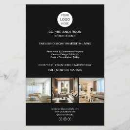 Flyer Logotipo personalizado negro Empresa profesional