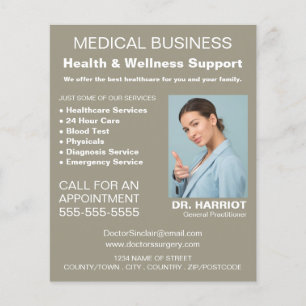 Flyer Logotipo personalizado, profesional general, enfer