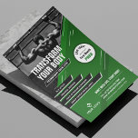 Flyer Logotipo verde moderno Material de ejercicios Foto<br><div class="desc">Promueva sus clases de ejercicios o su gimnasio con este moderno Gym Flyer con diseño fotográfico. Con un diseño verde y negro audaz con espacio para una foto, su logotipo, línea de etiqueta o encabezado y servicios, así como una insignia promocional para añadir un descuento o oferta especial. Puede editar...</div>
