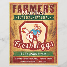 Flyer Los agricultores comercializan huevos frescos