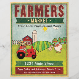 Flyer Los agricultores comercializan productos y carnes