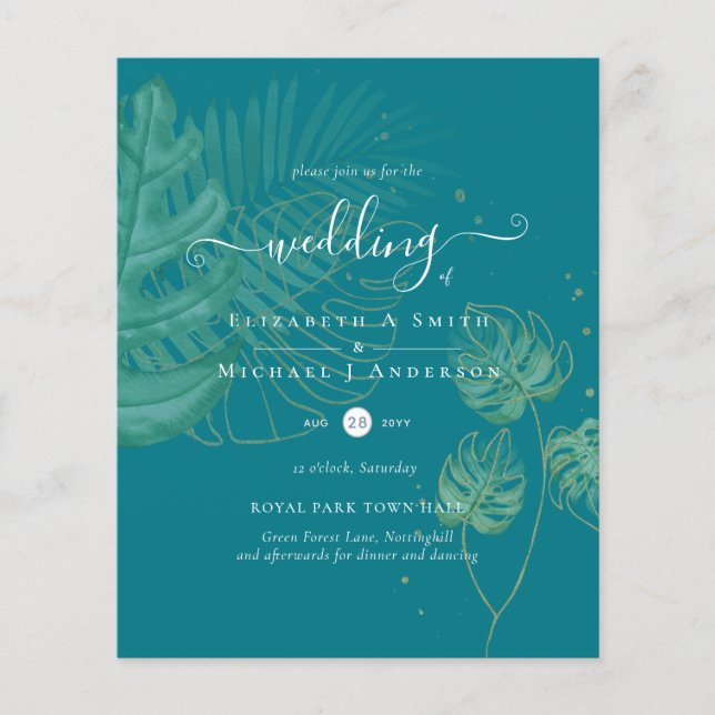 Flyer Los amantes de la naturaleza Boda Foral Greenery R (Frente)