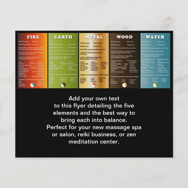 Flyer Los cinco elementos (Frente)