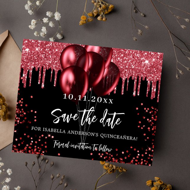 Flyer Los globos rojos negros de Quinceanera salvan la f (Subido por el creador)