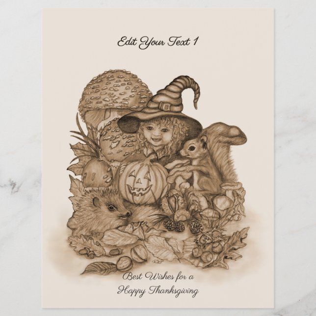 Flyer Los mejores deseos para un feliz Día de Acción de  (Frente)