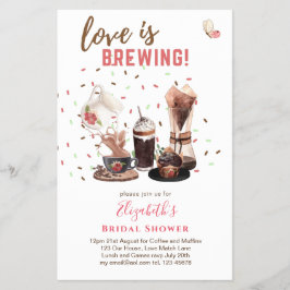 Flyer Love Is Brewing BRIDAL SHOWER Coffee Muffins INVIT