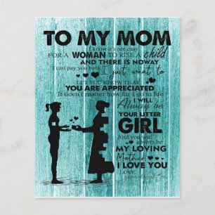 Flyer Love Quotes To Mother   To My Mom Letter