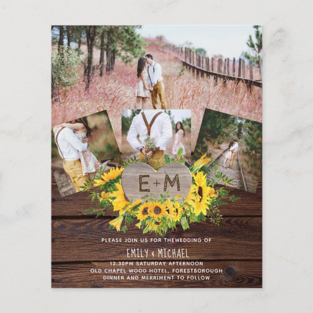 Flyer Lowest Budget Rustic Sunflowers Wedding (Frente)